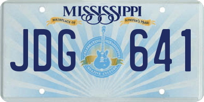 MS license plate JDG641