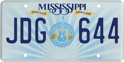 MS license plate JDG644
