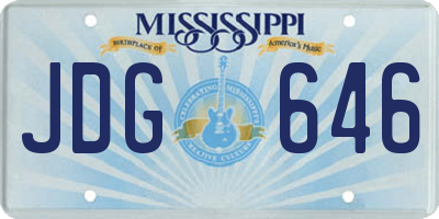 MS license plate JDG646
