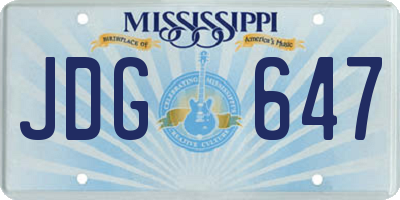 MS license plate JDG647