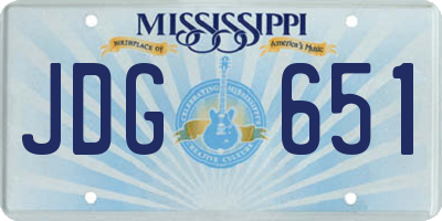 MS license plate JDG651