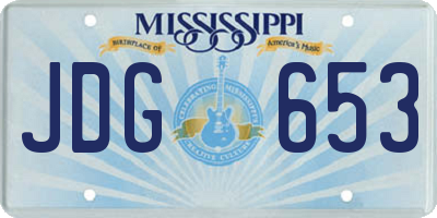 MS license plate JDG653