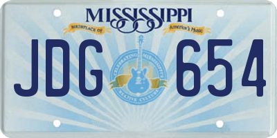 MS license plate JDG654