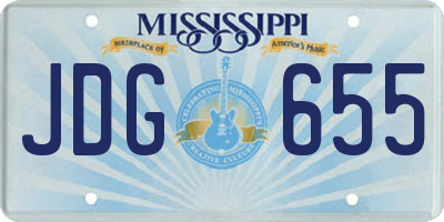 MS license plate JDG655