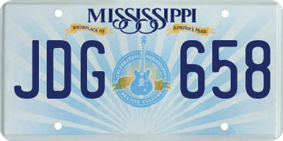MS license plate JDG658