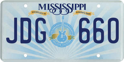 MS license plate JDG660