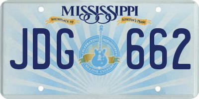 MS license plate JDG662
