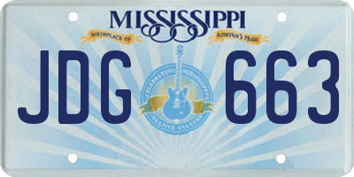 MS license plate JDG663