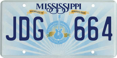 MS license plate JDG664