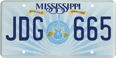 MS license plate JDG665
