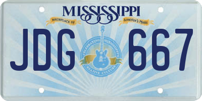 MS license plate JDG667