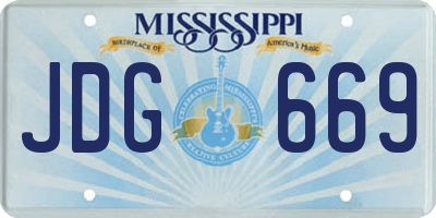 MS license plate JDG669