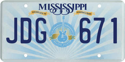 MS license plate JDG671