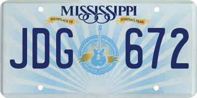 MS license plate JDG672