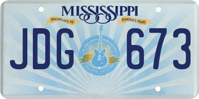 MS license plate JDG673