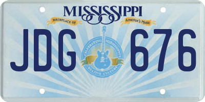 MS license plate JDG676