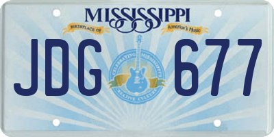 MS license plate JDG677