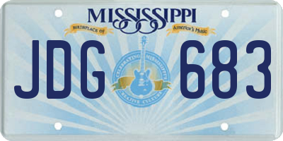 MS license plate JDG683