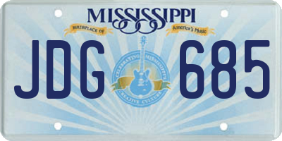 MS license plate JDG685