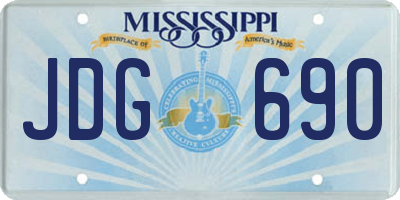 MS license plate JDG690