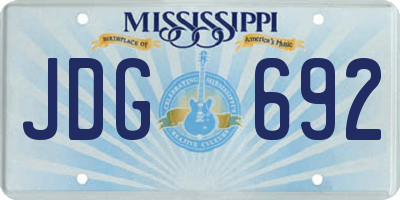 MS license plate JDG692