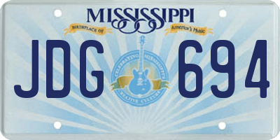 MS license plate JDG694