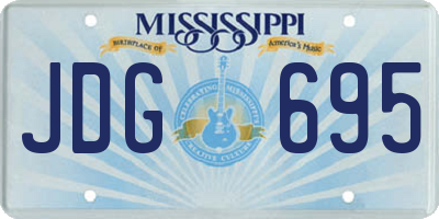 MS license plate JDG695