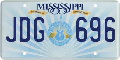 MS license plate JDG696