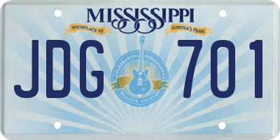 MS license plate JDG701