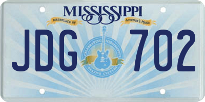 MS license plate JDG702