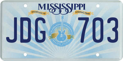 MS license plate JDG703