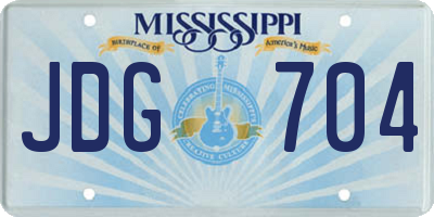 MS license plate JDG704