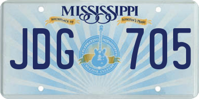 MS license plate JDG705