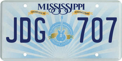 MS license plate JDG707