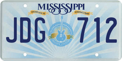 MS license plate JDG712