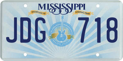 MS license plate JDG718