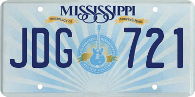MS license plate JDG721