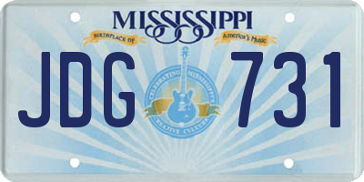 MS license plate JDG731