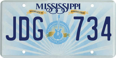 MS license plate JDG734