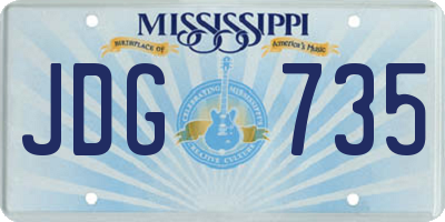 MS license plate JDG735