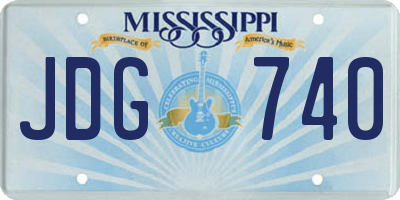 MS license plate JDG740
