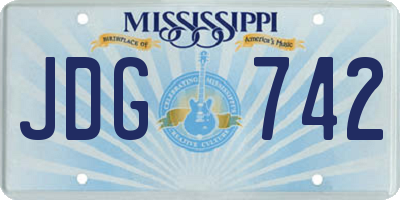 MS license plate JDG742
