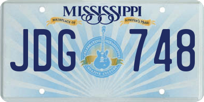 MS license plate JDG748
