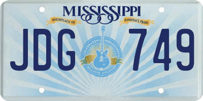 MS license plate JDG749