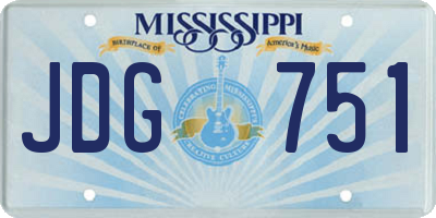 MS license plate JDG751