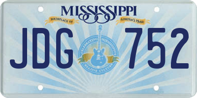 MS license plate JDG752