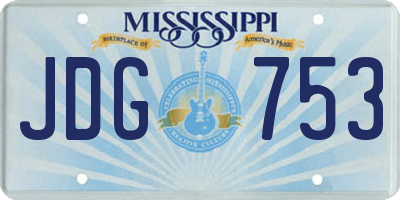MS license plate JDG753