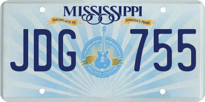 MS license plate JDG755