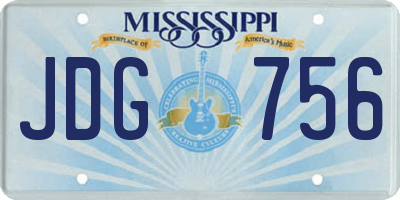 MS license plate JDG756