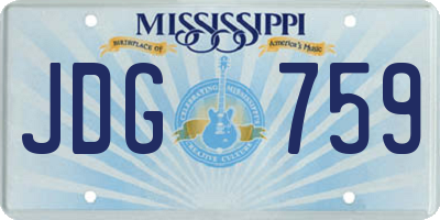 MS license plate JDG759